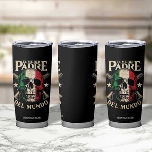 Funny Italian Dad Tumbler Cup El Mejor Padre Del Mundo Skull Fathers Day TS11 Print Your Wear