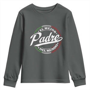Funny Italian Dad Youth Sweatshirt El Mejor Padre Del Mundo Father's Day TS11 Dark Heather Print Your Wear
