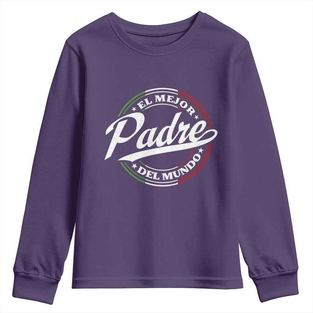 Funny Italian Dad Youth Sweatshirt El Mejor Padre Del Mundo Father's Day TS11 Purple Print Your Wear
