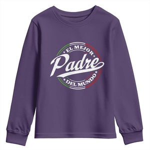 Funny Italian Dad Youth Sweatshirt El Mejor Padre Del Mundo Father's Day TS11 Purple Print Your Wear