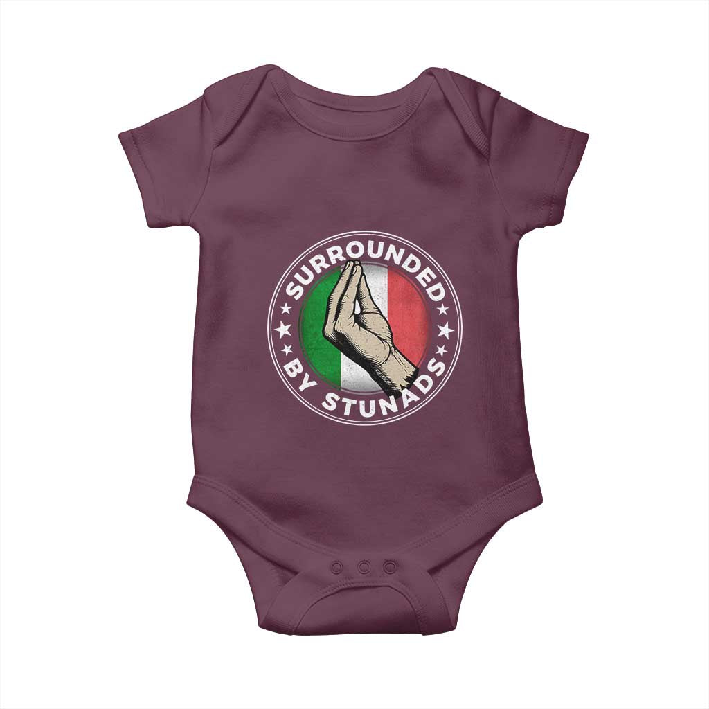 Funny Italian Slang Baby Onesie Surrounded By Stunads Che Vuoi TS11 Maroon Print Your Wear