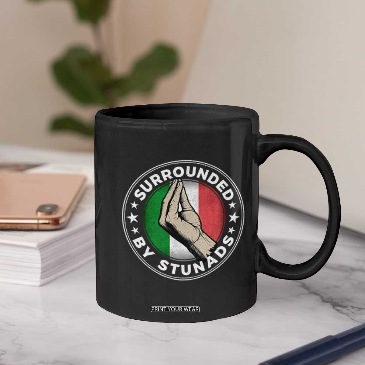 Funny Italian Slang Coffee Mug Surrounded By Stunads Che Vuoi TS11 Print Your Wear
