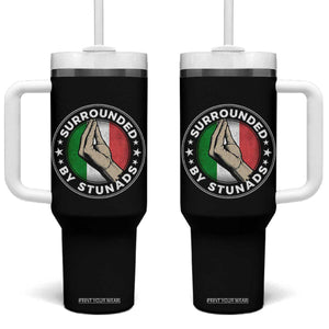 Funny Italian Slang Tumbler With Handle Surrounded By Stunads Che Vuoi TS11 One Size: 40 oz Black Print Your Wear