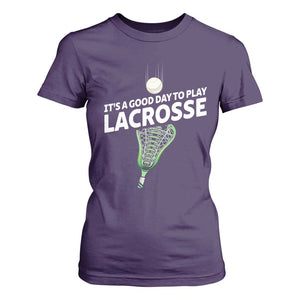 Funny It's A Good Day To Play Lacrosse Lax T Shirt For Women TS11 Purple Print Your Wear