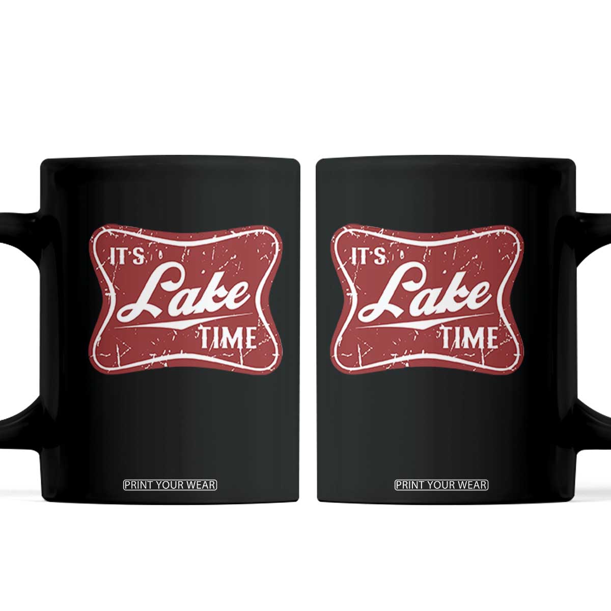 Funny It's Lake Time Coffee Mug Lake Life Summer Vacation TS11 Black Print Your Wear