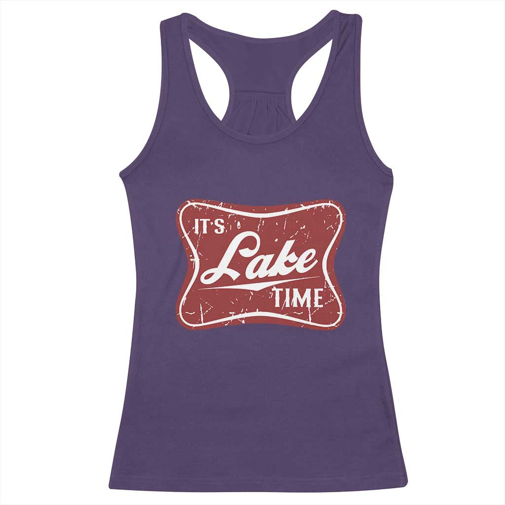 Funny It's Lake Time Racerback Tank Top Lake Life Summer Vacation TS11 Purple Print Your Wear