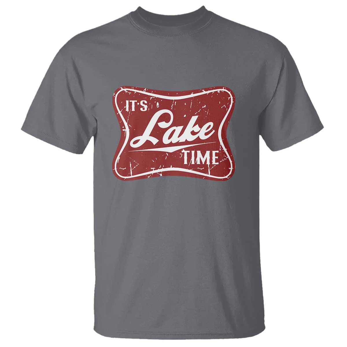 Funny It's Lake Time T Shirt Lake Life Summer Vacation TS11 Charcoal Print Your Wear