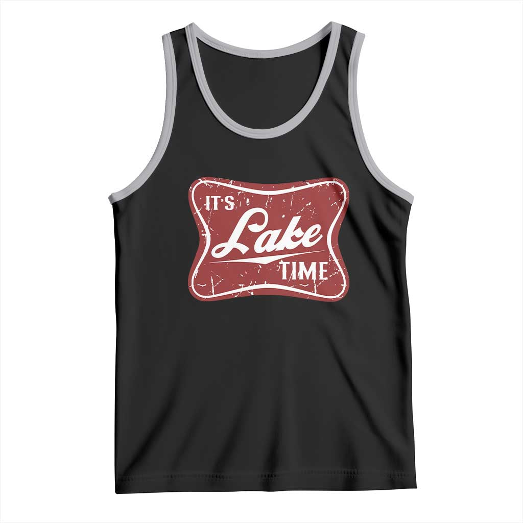 Funny It's Lake Time Tank Top Lake Life Summer Vacation TS11 Black Athletic Heather Print Your Wear