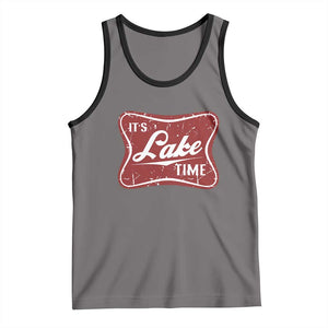 Funny It's Lake Time Tank Top Lake Life Summer Vacation TS11 Deep Heather Black Print Your Wear