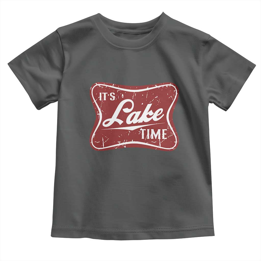 Funny It's Lake Time Toddler T Shirt Lake Life Summer Vacation TS11 Dark Heather Print Your Wear