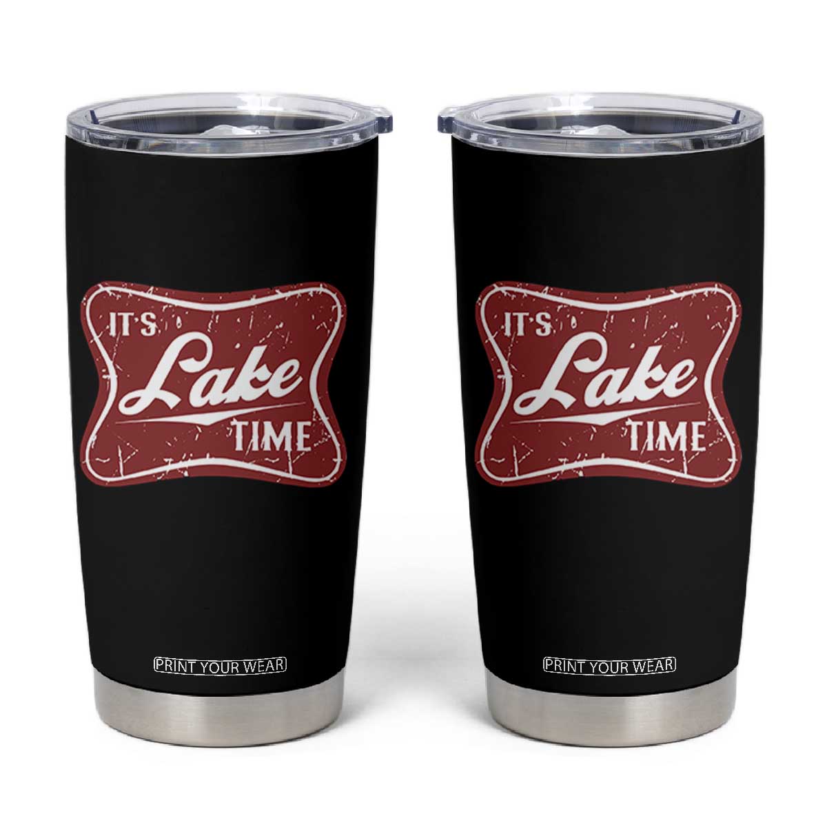 Funny It's Lake Time Tumbler Cup Lake Life Summer Vacation TS11 Black Print Your Wear