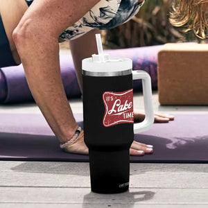 Funny It's Lake Time Tumbler With Handle Lake Life Summer Vacation TS11 Print Your Wear