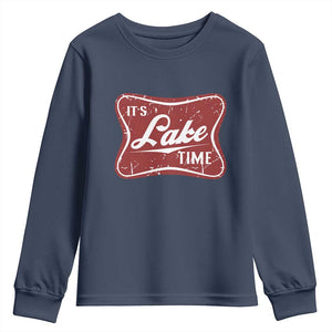 Funny It's Lake Time Youth Sweatshirt Lake Life Summer Vacation TS11 Navy Print Your Wear