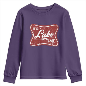 Funny It's Lake Time Youth Sweatshirt Lake Life Summer Vacation TS11 Purple Print Your Wear