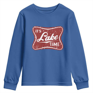 Funny It's Lake Time Youth Sweatshirt Lake Life Summer Vacation TS11 Royal Blue Print Your Wear