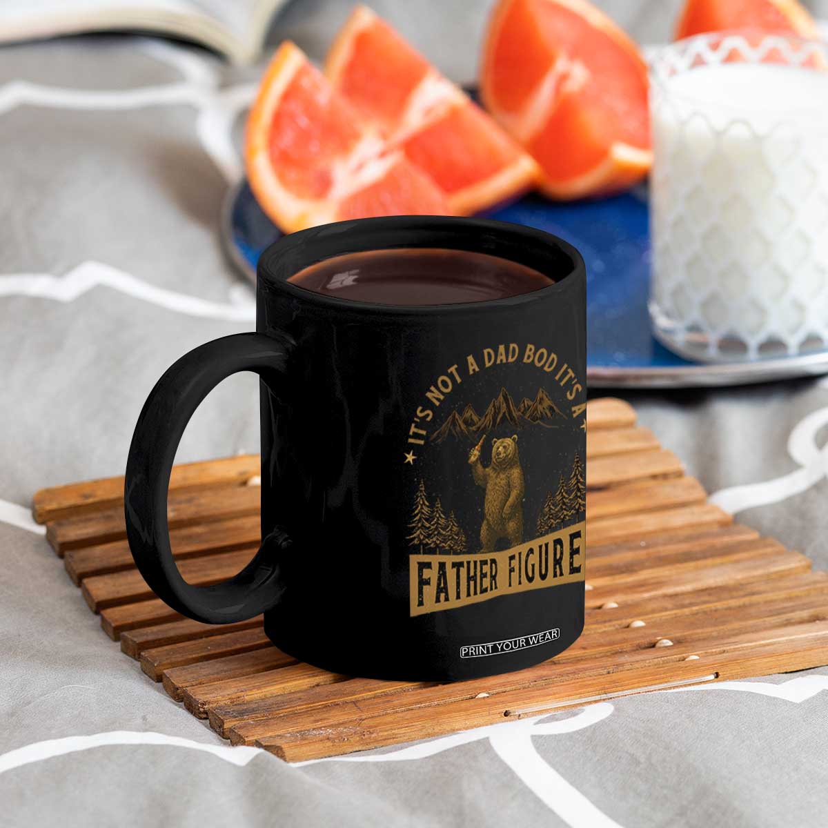 Funny It's Not A Dad Bod It's A Father Figure Coffee Mug Bear Beer Father's Day TS11 Print Your Wear