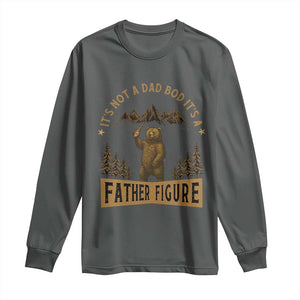 Funny It's Not A Dad Bod It's A Father Figure Long Sleeve Shirt Bear Beer Father's Day TS11 Dark Heather Print Your Wear
