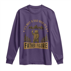 Funny It's Not A Dad Bod It's A Father Figure Long Sleeve Shirt Bear Beer Father's Day TS11 Purple Print Your Wear
