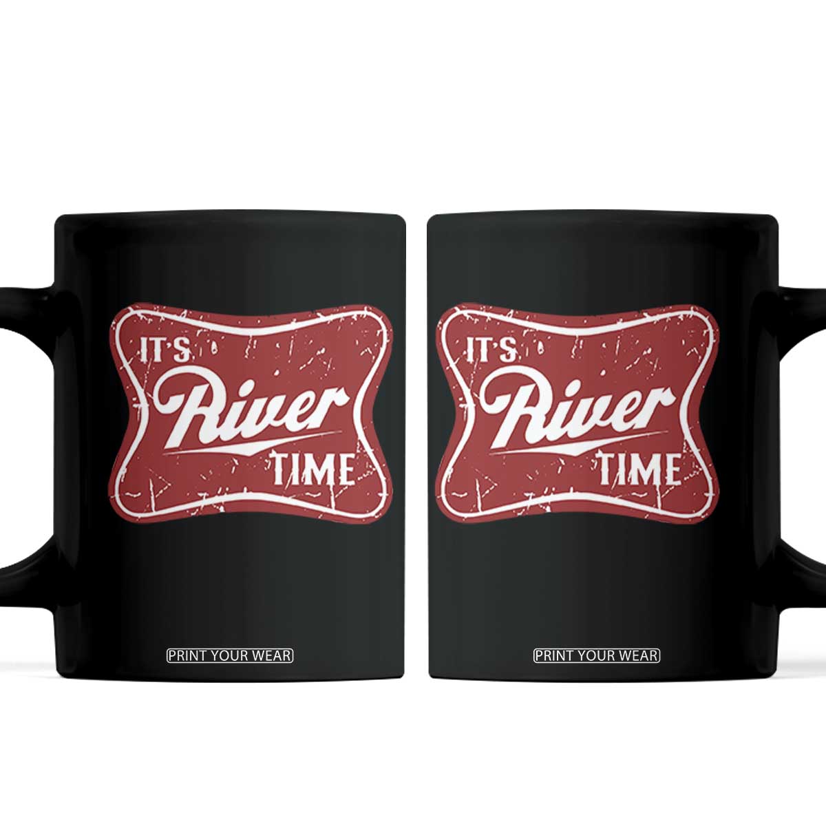 Funny It's River Time Coffee Mug River Life Summer Vacation TS11 Black Print Your Wear