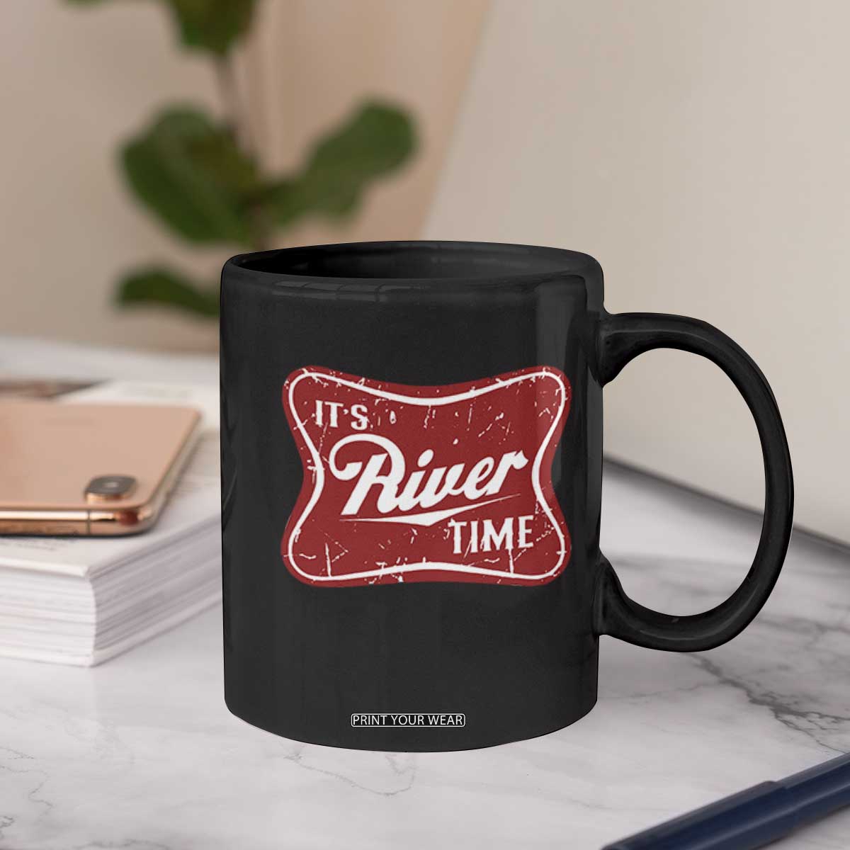 Funny It's River Time Coffee Mug River Life Summer Vacation TS11 Print Your Wear