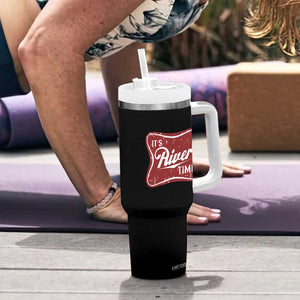 Funny It's River Time Tumbler With Handle River Life Summer Vacation TS11 Print Your Wear