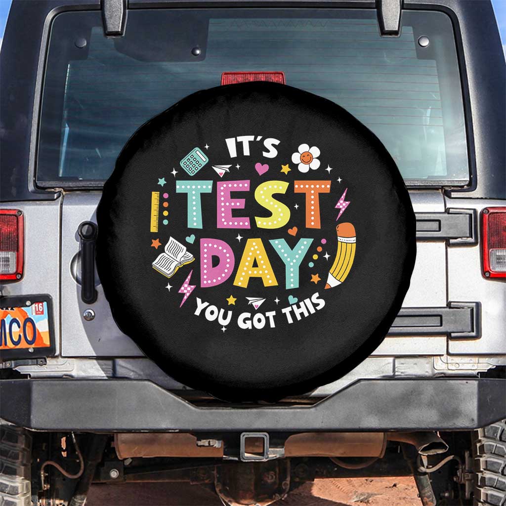 Funny It's Test Day You Got This Spare Tire Cover Testing Day School Supplies TS11 No hole Black Print Your Wear