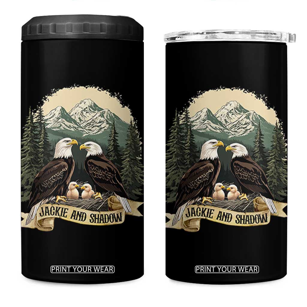 Funny Jackie And Shadow Eagle Family Matching 4 in 1 Can Cooler Tumbler Eagle Lover TS11 One Size: 16 oz Black Print Your Wear