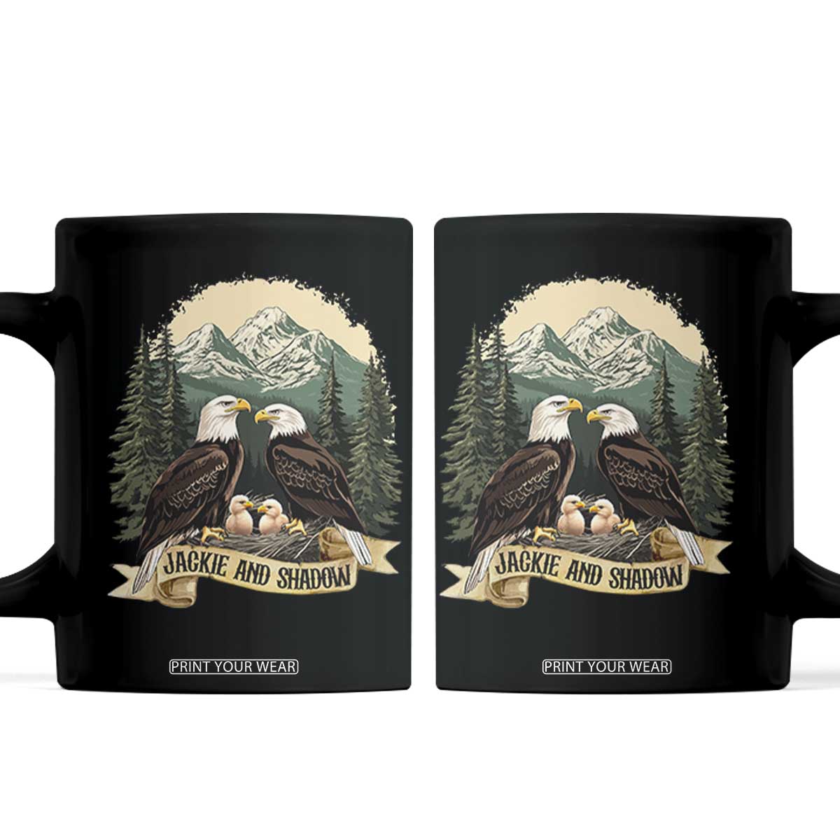 Funny Jackie And Shadow Eagle Family Matching Coffee Mug Eagle Lover TS11 Black Print Your Wear