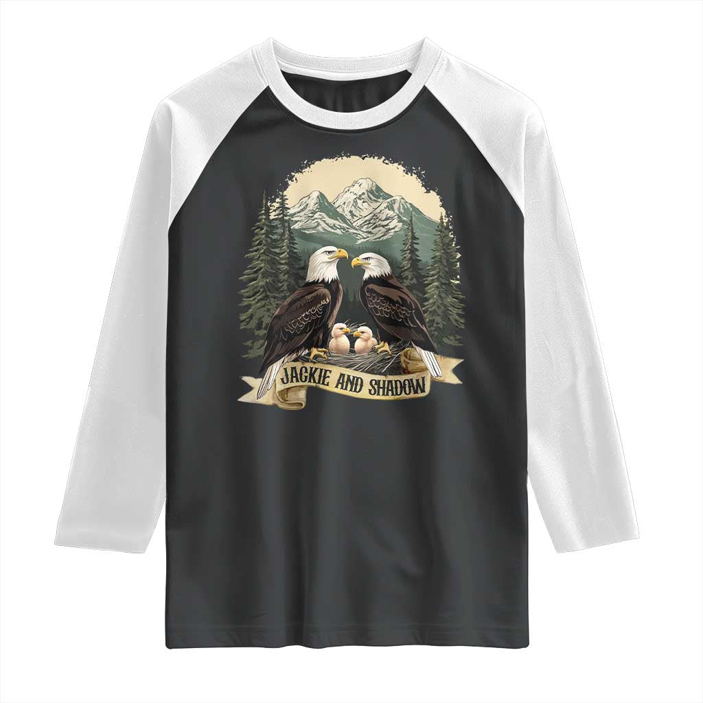 Funny Jackie And Shadow Eagle Family Matching Raglan Shirt Eagle Lover TS11 Black White Print Your Wear