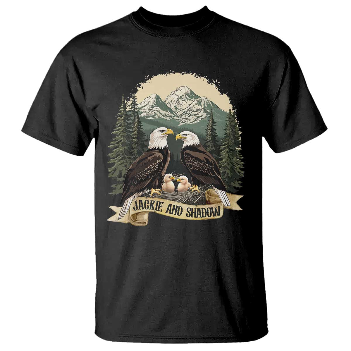 Funny Jackie And Shadow Eagle Family Matching T Shirt Eagle Lover TS11 Black Print Your Wear
