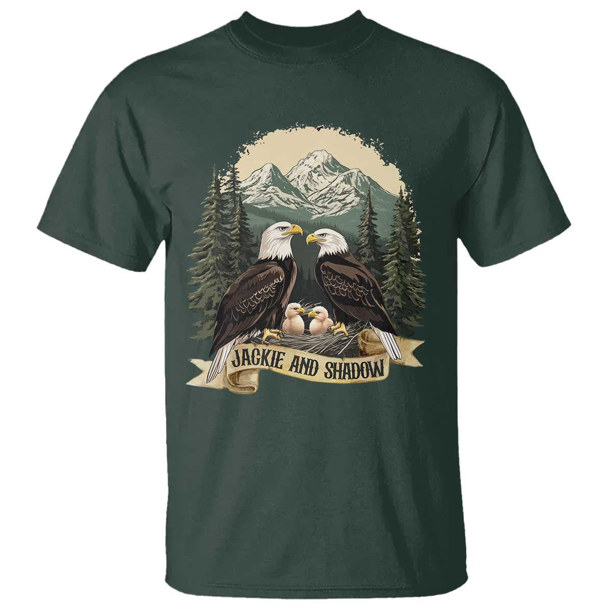 Funny Jackie And Shadow Eagle Family Matching T Shirt Eagle Lover TS11 Dark Forest Green Print Your Wear