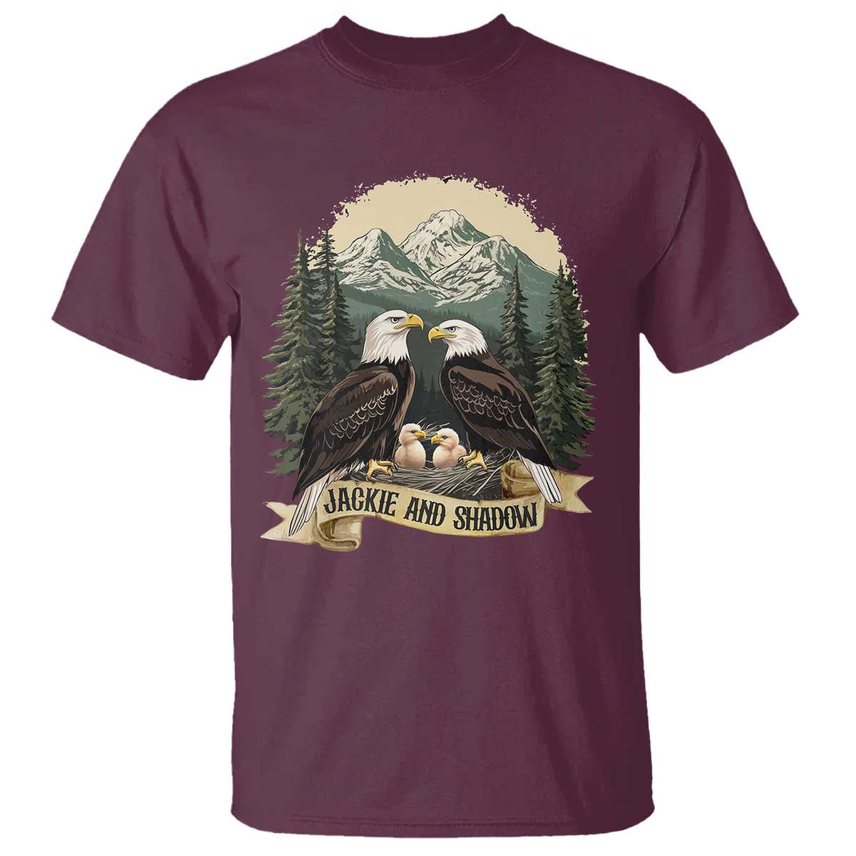 Funny Jackie And Shadow Eagle Family Matching T Shirt Eagle Lover TS11 Maroon Print Your Wear