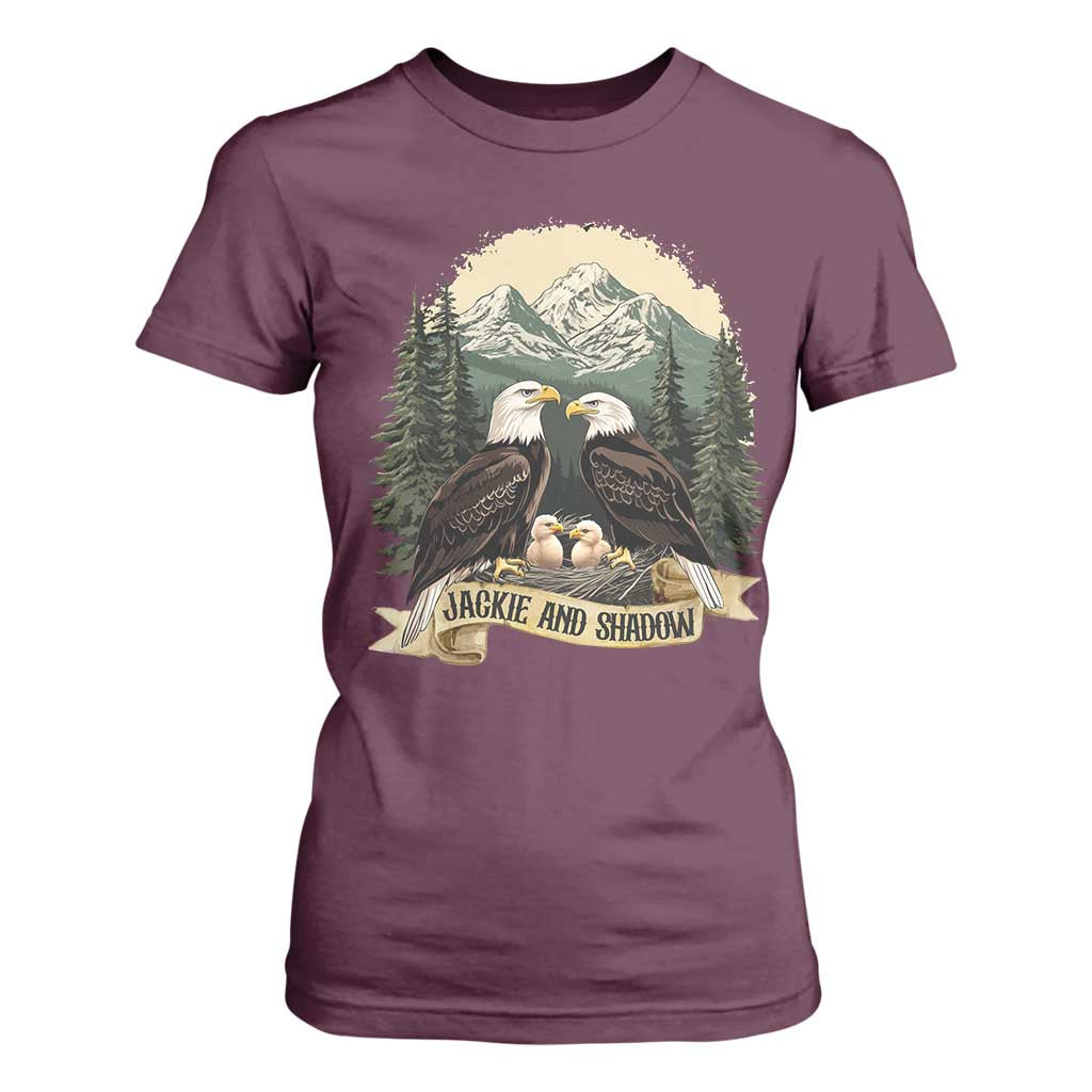 Funny Jackie And Shadow Eagle Family Matching T Shirt For Women Eagle Lover TS11 Maroon Print Your Wear