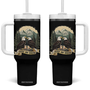 Funny Jackie And Shadow Eagle Family Matching Tumbler With Handle Eagle Lover TS11 One Size: 40 oz Black Print Your Wear