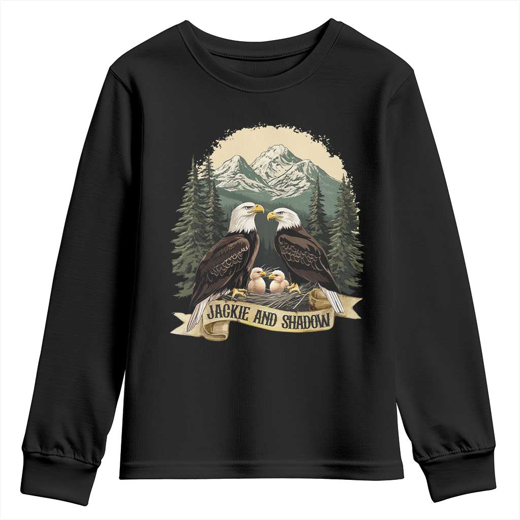 Funny Jackie And Shadow Eagle Family Matching Youth Sweatshirt Eagle Lover TS11 Black Print Your Wear