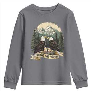 Funny Jackie And Shadow Eagle Family Matching Youth Sweatshirt Eagle Lover TS11 Charcoal Print Your Wear