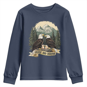 Funny Jackie And Shadow Eagle Family Matching Youth Sweatshirt Eagle Lover TS11 Navy Print Your Wear