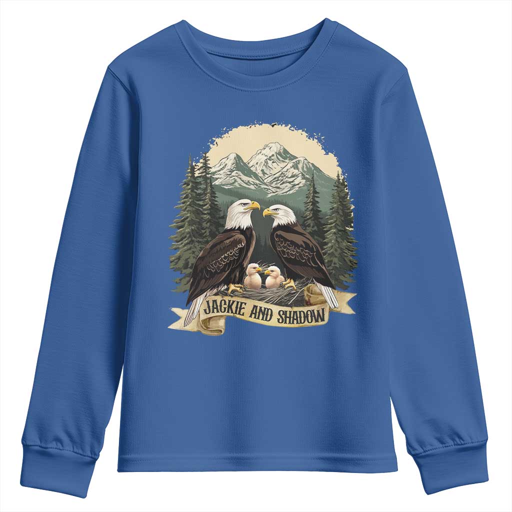 Funny Jackie And Shadow Eagle Family Matching Youth Sweatshirt Eagle Lover TS11 Royal Blue Print Your Wear