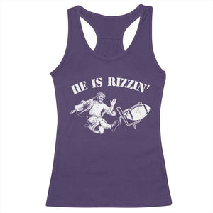 Funny Jesus American Football He Is Rizzin' Meme Racerback Tank Top TS11 Purple Print Your Wear