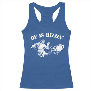 Funny Jesus American Football He Is Rizzin' Meme Racerback Tank Top TS11 Royal Blue Print Your Wear