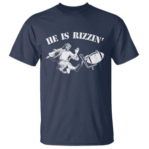 Funny Jesus American Football He Is Rizzin' Meme T Shirt TS11 Navy Print Your Wear