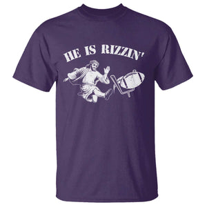 Funny Jesus American Football He Is Rizzin' Meme T Shirt TS11 Purple Print Your Wear