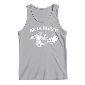 Funny Jesus American Football He Is Rizzin' Meme Tank Top TS11 Athletic Heather Print Your Wear