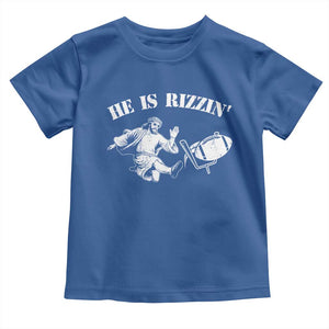 Funny Jesus American Football He Is Rizzin' Meme Toddler T Shirt TS11 Royal Blue Print Your Wear