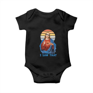 Funny Jesus Baby Onesie I Saw That Christian Religious Meme Retro TS02 Black Print Your Wear