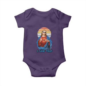 Funny Jesus Baby Onesie I Saw That Christian Religious Meme Retro TS02 Purple Print Your Wear