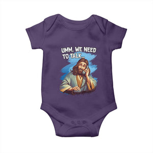 Funny Jesus Baby Onesie We Need To Talk Christian Religious Meme TS02 Purple Print Your Wear