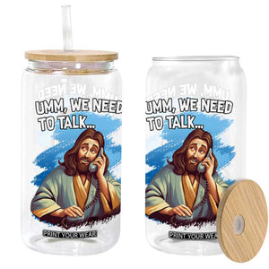 Funny Jesus Glass Can We Need To Talk Christian Religious Meme TS02 Black Print Your Wear