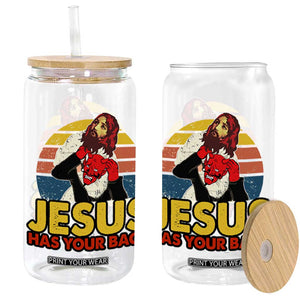 Funny Jesus Satan Meme Glass Can Has Your Back Jiu Jitsu Retro Religious Christian TS02 Black Print Your Wear
