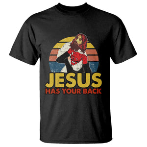 Funny Jesus Satan Meme T Shirt Has Your Back Jiu Jitsu Retro Religious Christian TS02 Black Print Your Wear